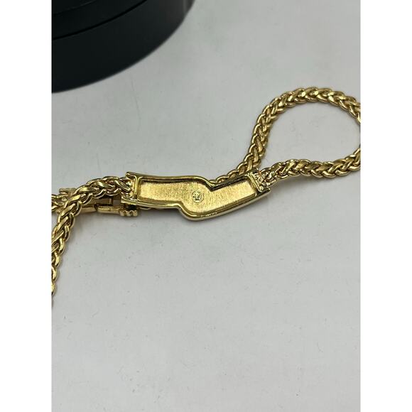 SWAROVSKI Swan Vintage 1990's
Gold Black Enamel Classic Statement Necklace - Picture 11 of 11